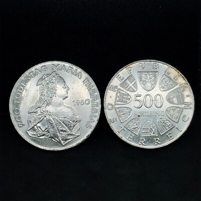 1980 Austria Silver 500 Schilling Bicentennial - Death of Maria