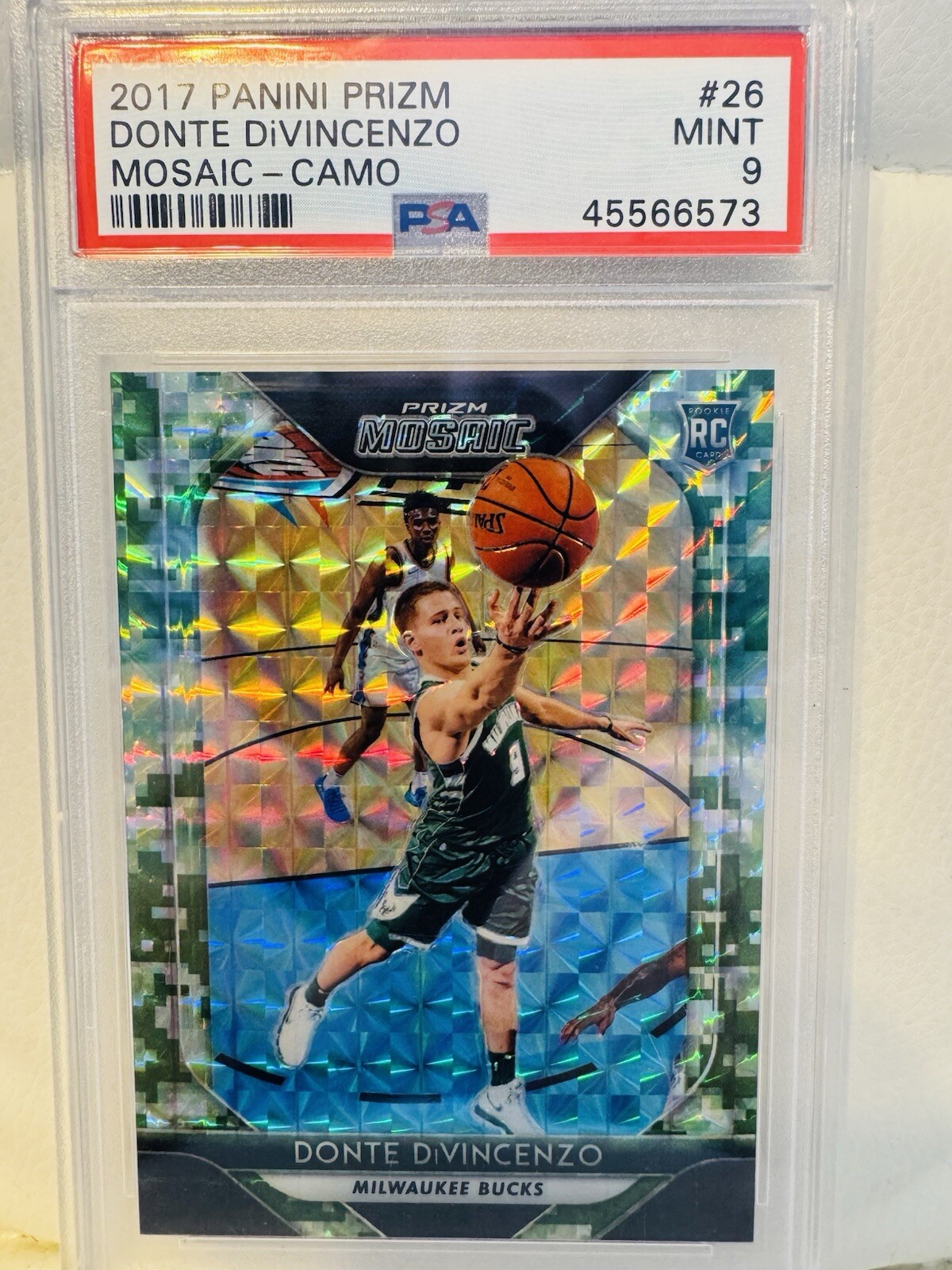 2018 Panini Prizm Mosaic Camo - Donte Divincenzo 23/25 SSP (RC) PSA 9 POP 7