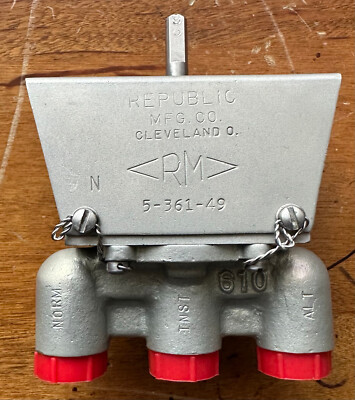 Republic Manufacturing Company Model 5-361-49 Aviation Aircraft Valve Cleveland