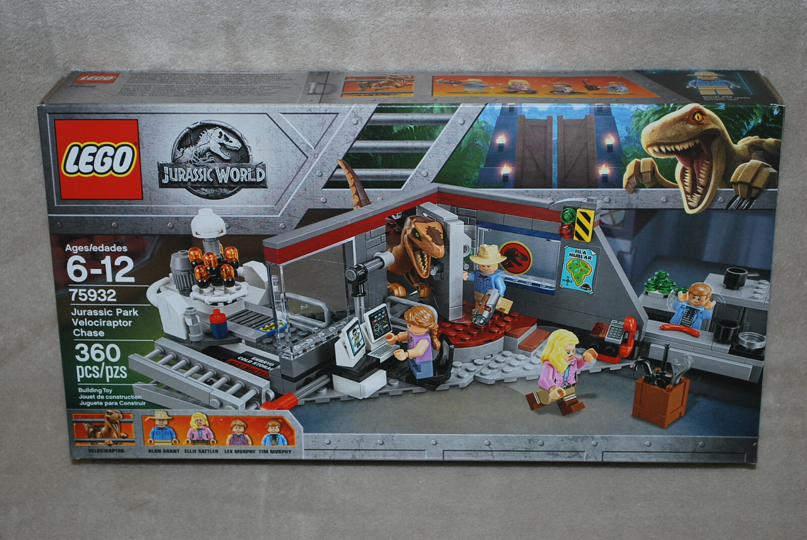 lego jurassic world jurassic park velociraptor chase 75932