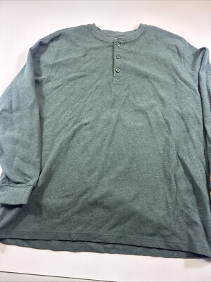 LL Bean Men s XXL Tall Long Sleeve Green Cotton Shirt