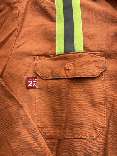 Bulwark FR Shirt Mens XL Orange Long Sleeve Reflective Hi Vis 2112 Workwear - 第 5/11 張圖片