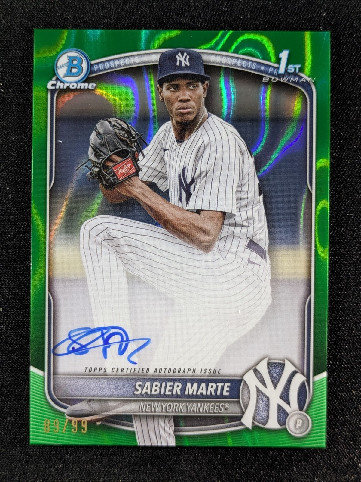 2025 Bowman Chrome SABIER MARTE 89/99 1st Bowman Auto Green Lava Ref. #CPA-SM