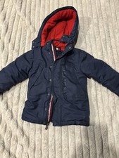 Tommy Hilfiger Boys Winter Coat With Hood Size 4T Navy Blue with Logo
