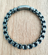 Edelstahl Herren Armband Kette silber schwarz