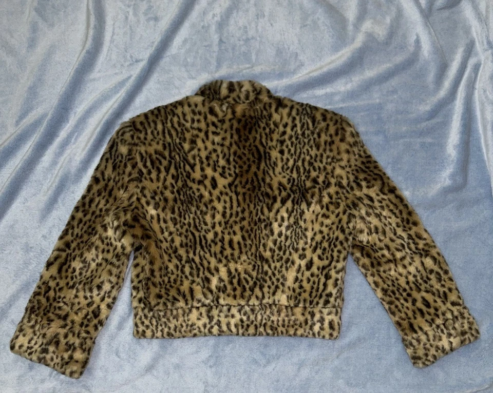 Chaqueta de piel sintética con estampado de leopardo talla 4, ABS de Allen Schwartz  Foto 3 de 4