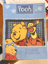 NEW  SEALED VINTAGE POOH HUGGIN HEARTS LATCH HOOK KIT - MADE IN USA