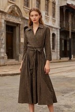 Zara Zw Collection Caramel Check Shirt Dress New with Tag  Size S Ref 8789/078