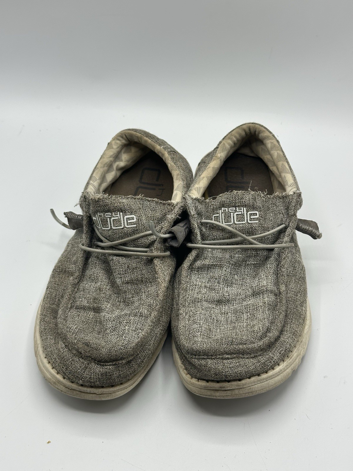 Hey Dude Wally Funk lotto di 2 mocassini da uomo taglia 8 mimetici in tweed e ferro slip on tela