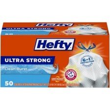 Hefty Ultra Strong Tall Kitchen Drawstring Trash Bags - 13gal - 50ct