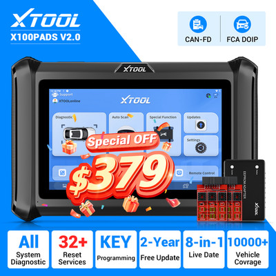 XTOOL X100PADS V2.0  Key Fob Programmer OBD2 Diagnostic Tool 32 Services Scanner