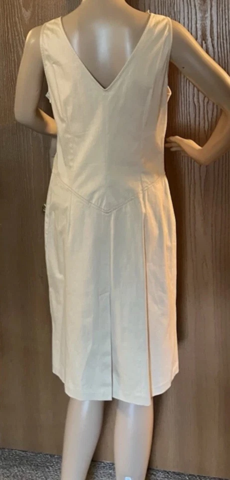 Blumarine Beautiful Dress Women Beige Sleeveless Ruffle and Bow Detail Italy 46 - Image 3 of 4