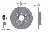 2X Pagid Bremsscheibe 56527NC FüR Ford Tourneo Custom V710 Bus NXN Transit NRN