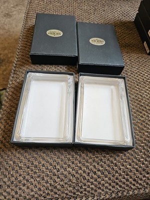2 New Waterfall Glass paperweight blank in box add your cross stitch pic Ashtray
