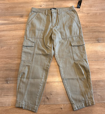NWT Banana Republic Canvas Cargo Jogger Pants Women's Size 8 Tan High Rise