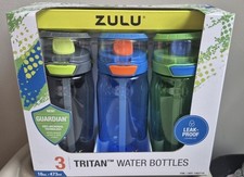 ZULU 3 Tritan Kids Water Bottles Flex 3 Pack 16 OZ