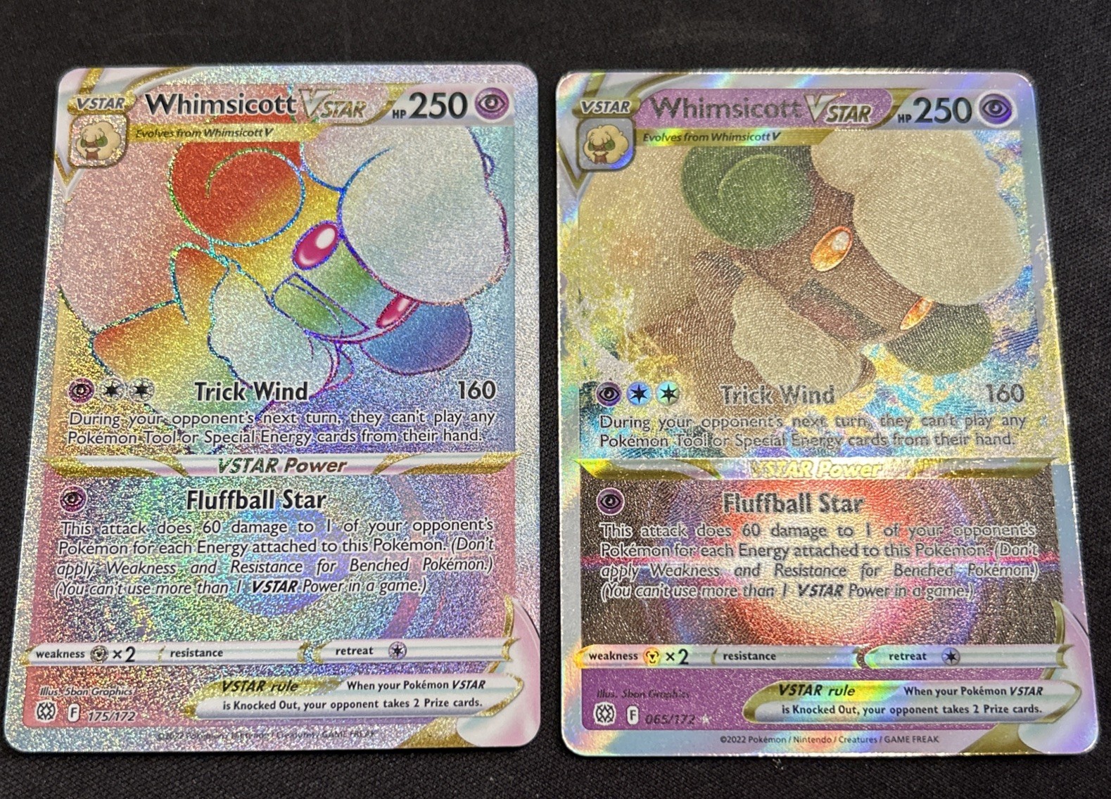 2022 Pokémon Tcg Brilliant Stars Whimsicott Vstar Rainbow Rare 175/172 NM