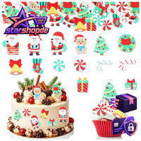 Essbare Tortendeko Weihnachten 100 StüCk Cupcake Topper Weihnachtsmann Muffin