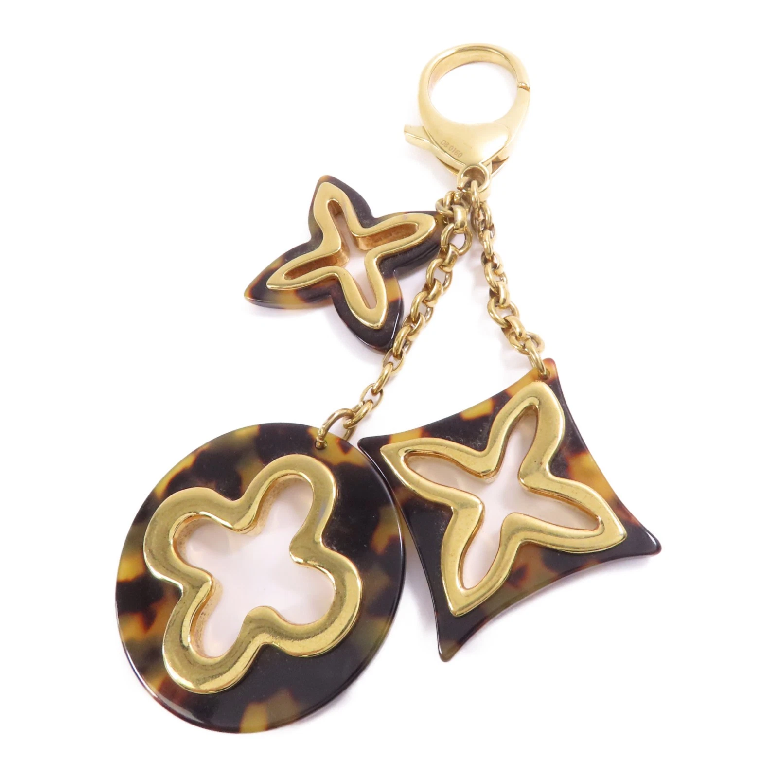 LOUIS VUITTON（LV） Charm LOUIS VUITTON LV placcato oro PVC marrone oro