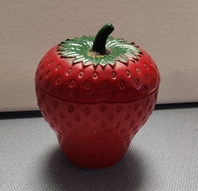Vintage Hazel Atlas Milk Glass Strawberry Jam or Jelly Jar Kitchen Container