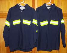 High Visibility Hi Vis Reflective Safety Work Uniform Shirts Sz Medium 15.5