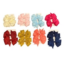 16pc Kids Grosgrain Ribbon Hair Bow Clips Set Multicolor 3 inch Alligator Clip