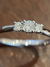 0.25ct diamond trilogy ring 9ct white gold
