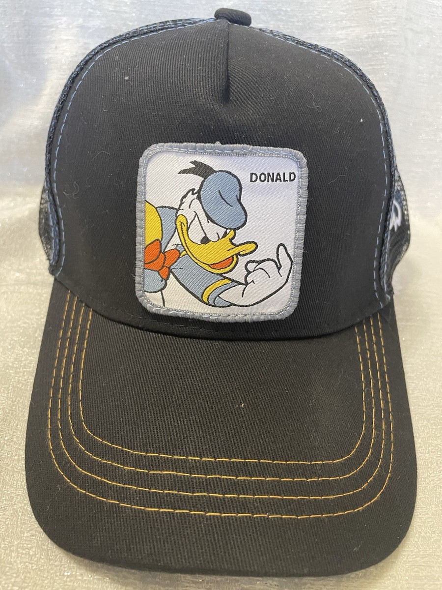 Donald Duck Disney Trucker Snapback Baseball Hat Cap Black