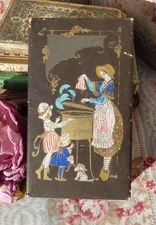 OLD CARDBOARD STENCIL PAINTED CANDY BOX circa 1915/1920