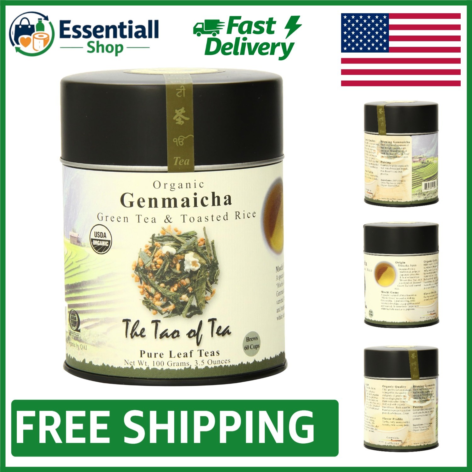 With Toasted Brown Rice Aroma - 3.5 Ounce Tin