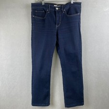 Levi's 314 Shaping Straight Dark Wash Mid Rise Jeans Wmns 36 Stretch Fits Big