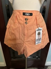 New Rewash Orange Utility Shorts W/ Cargo Pocket SO CUTE! Size 7 / 28  #36