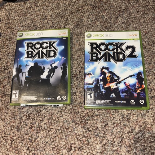 Xbox 360 Rock Band 1 and 2 Bundle Lot of 2 TESTED WORKING