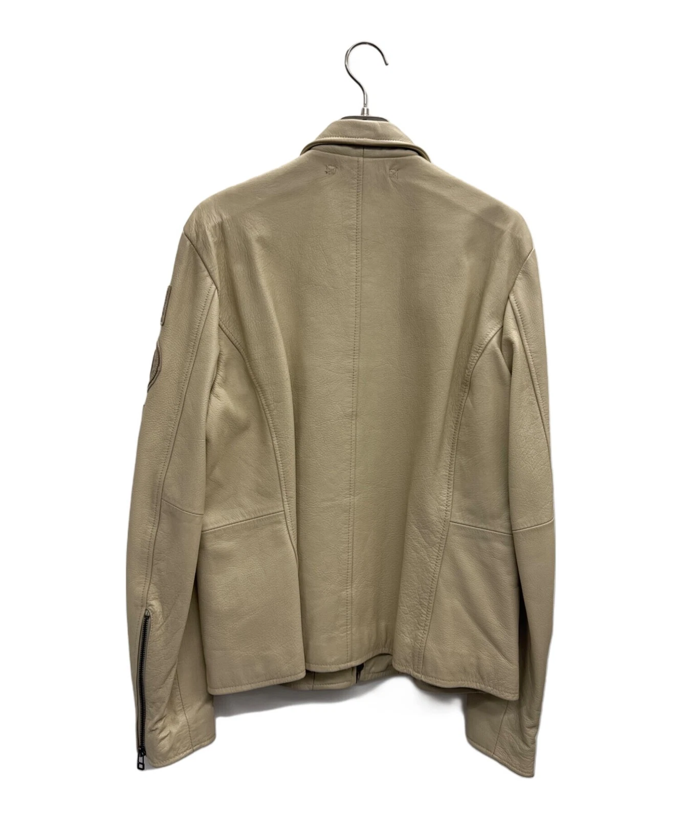 AVIREX 40th Anniversary Model Leather Riders Jacket Men's Size L Beige - product detail image 2