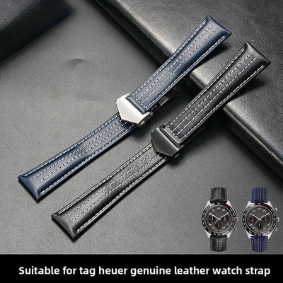 #ad High Quality Stitched Genuine Leather Watch Band Straps Mens 22mm for TAG Heuer $22.88