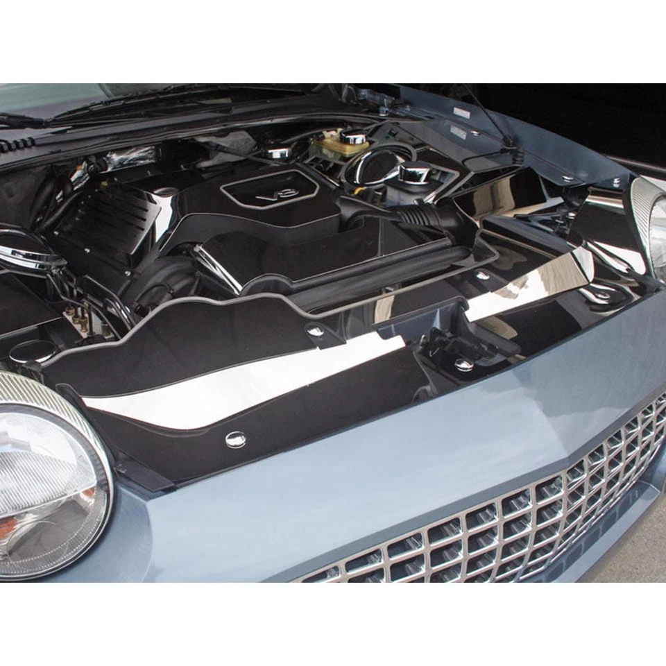 Placa de cabezal/cubierta del radiador de acero inoxidable pulido para Ford Thunderbird V8 2003-2005 Foto 3 de 4