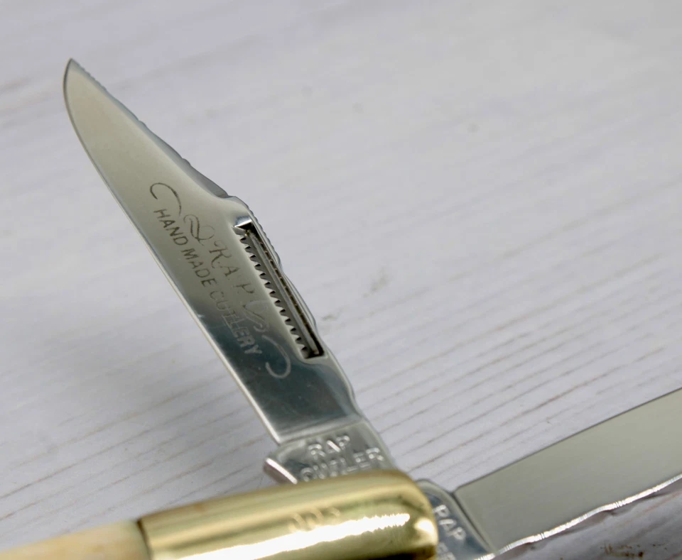 Cuchillo de colección LE RAP CUTLER, Colonial EE. UU. Premium Ciervo Stockman con trabajo de archivo personalizado Foto 4 de 4