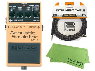 BOSS Compact Effector Acoustic Simulator AC-3 + Roland Cable + Cloth Set