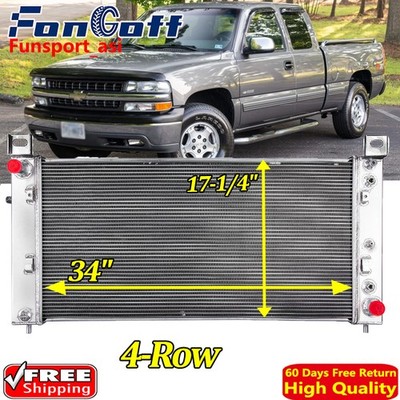 4 Row Radiator For GMC Chevy Silverado Suburban Tahoe Yukon 1500 2500 34'' 2423