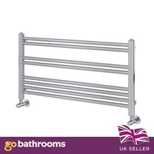 Horizontal Chrome Bathroom Radiator Small Wall Mounted Towel Rail 500x980mm
