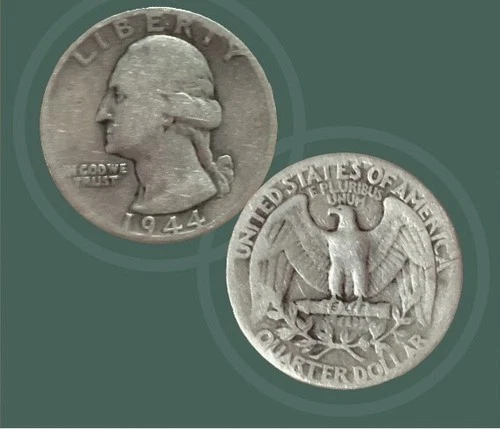 1944-S 25C Silver Washington Quarter in Good Condition.