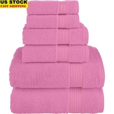 Turkish Cotton Towel Set 6 Piece Luxury Bath Hand Washcloth Quick Dry Oeko-Tex