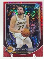 Luka Doncic Red XFractor /5 Bookend 5/5 2025-26 Bowman Chrome #BCV-123 Lakers