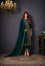 INDIAN PAKISTANI BOLLYWOOD DESIGNER SALWAR KAMEEZ WITH DUPATTA PARTY WEAR