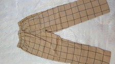 H M Boys Jogger Pants Size 7 8 Beige with Squares Pull-On New with Tags