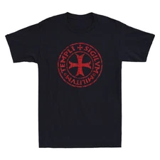 Knights Templar T-Shirt Seal Of The Temple Cross Medieval Crusader Men's T-shirt