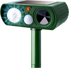 Upgraded Solar Ultrasonic Animal Repellent Outdoor, Deer Repellent Devices Motio