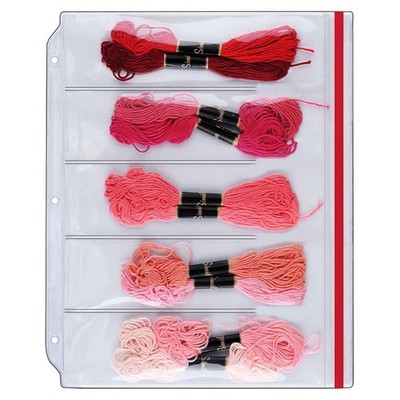 StoreSMART Zipper Binder Page for Embroidery Cross-Stitch Floss Thread 10-Pack