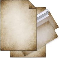 25 Blatt Briefpapier DIN A4 + UmschläGe DIN Lang - Vintage Papier FüR Briefe Ein