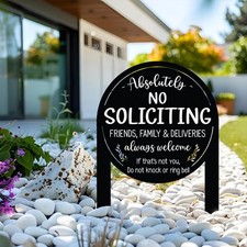 No Soliciting Yard Sign, Metal House Sign, No Soliciting Sign for Home Decor